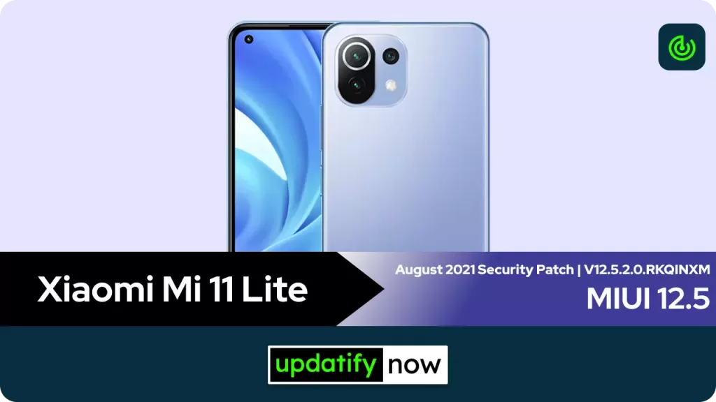 Xiaomi Mi 11 lite MIUI 12.5 stable update with August 2021 Security Patch
