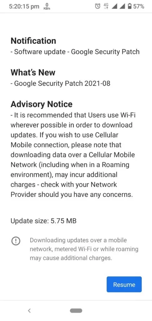Nokia 4.2 August 2021 Security Patch