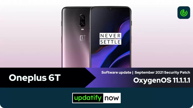Oneplus 6T: OxygenOS 11.1.1.1 with September 2021 Security Patch