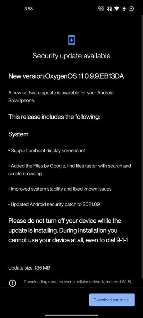 Oneplus Nord CE OxygenOS 11.0.9.9 with September 2021 Security Patch - 1
