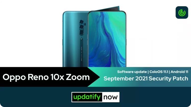 Oppo Reno 10x Zoom Software Update : September 2021 Security Patch