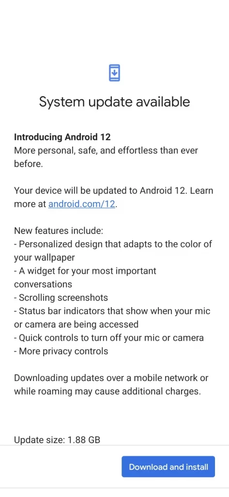 Android 12 Stable Update for Pixel 