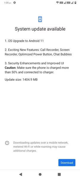 Lava Z2 Android 11 stable update changelog