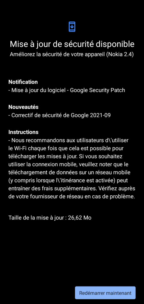 Nokia 2.4 September 2021 Security Patch - 1