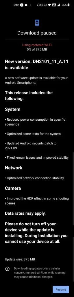 Oneplus Nord 2 September 2021 Security Patch - A.11 Build with OxygenOS 11.3