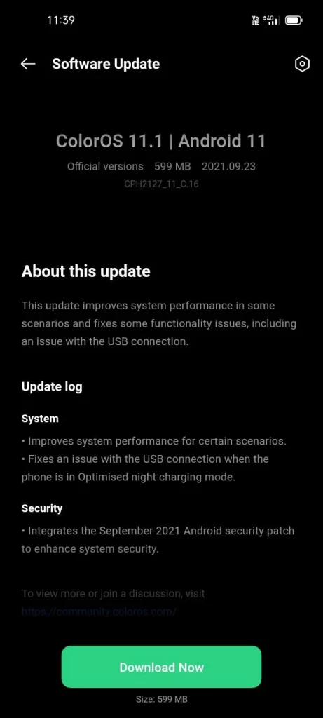 Oppo A53 September 2021 Security Patch with ColorOS 11.1