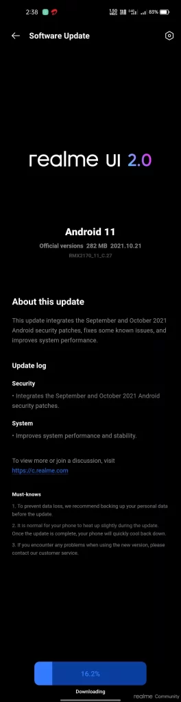 Realme 7 Pro October 2021 Security Patch - 1 