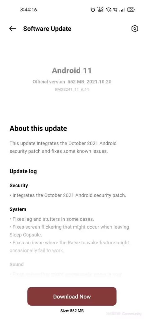 Realme 8 5G October 2021 Security Patch - 1