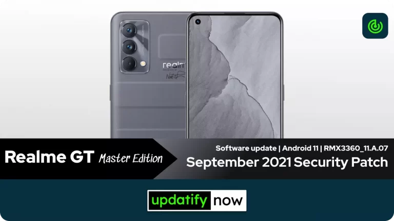 Realme GT Master Edition: September 2021 Security Patch with A.07 Build