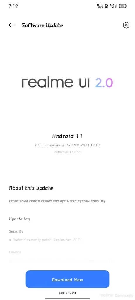 Realme Narzo 10 September 2021 Security Patch - 1