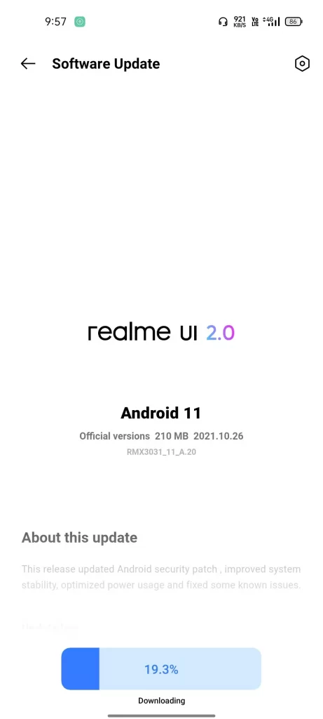 Realme X7 Max October 2021 Security Patch - 1