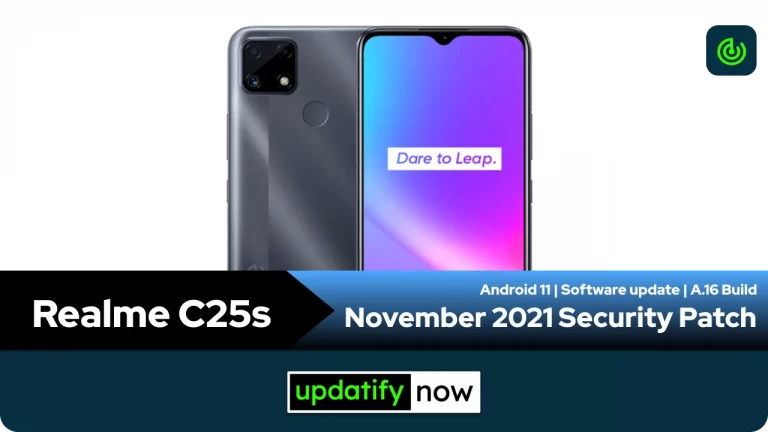 Realme C25s: November 2021 Security Patch with A.16 Build