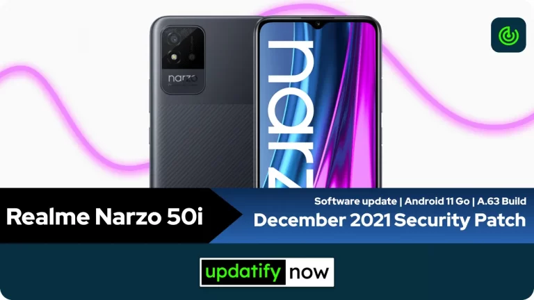 Realme Narzo 50i: December 2021 Security Patch with A.63 Build