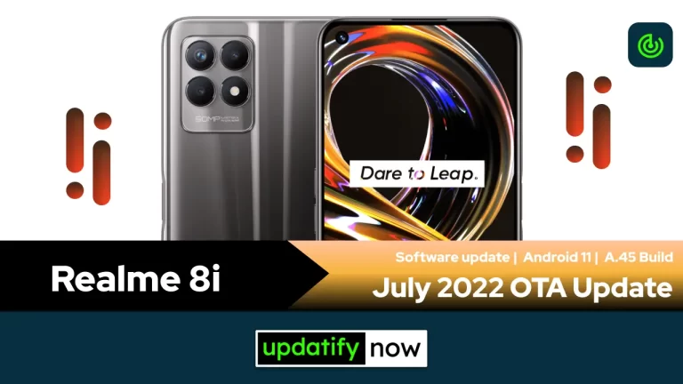 Realme 8i: July 2022 OTA Update with A.45 Build
