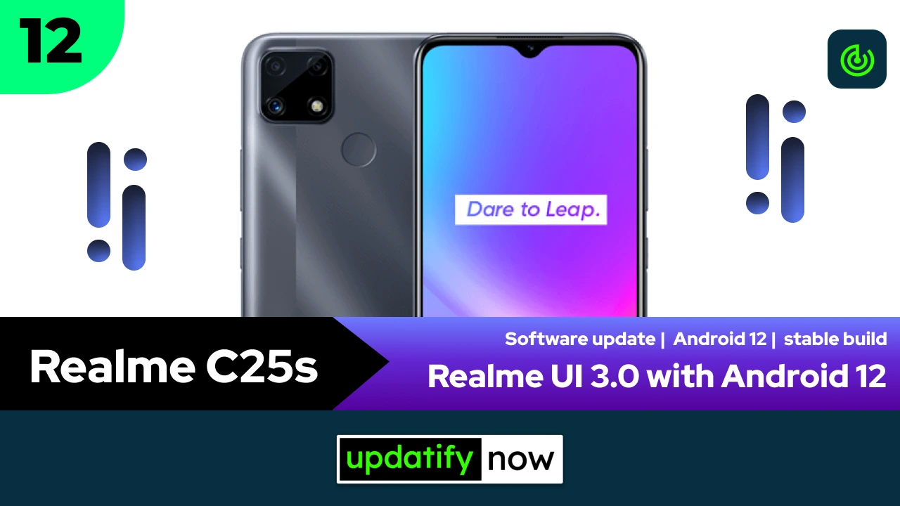 Realme C25s Realme UI 3.0 with Android 12 - Stable Update